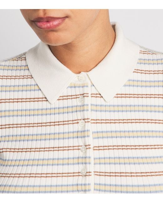 PAIGE White Stripe Summit Polo Shirt