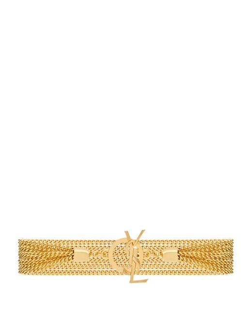 Saint Laurent Metallic Multi-Chain Cassandre Bracelet