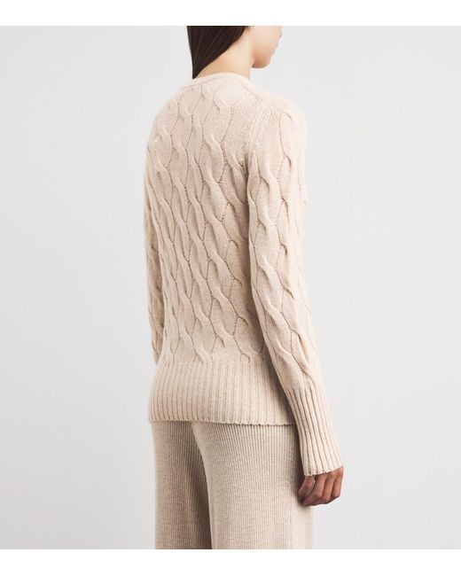 Johnstons Natural Cashmere Cable-Knit Sweater