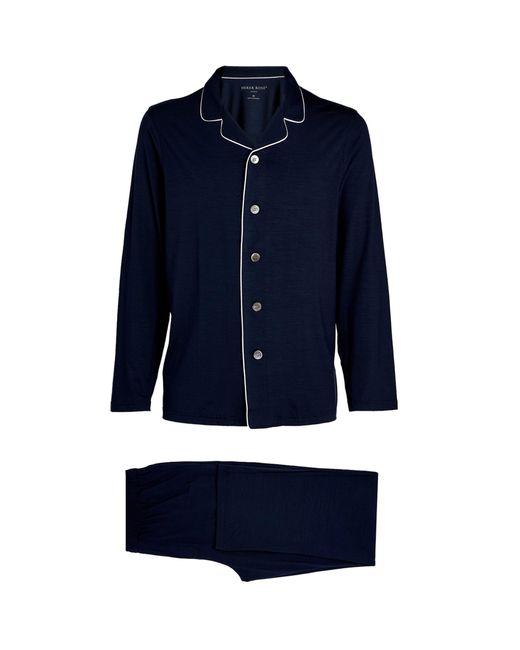 Derek Rose Blue Modal-Blend Basel Pyjama Set for men