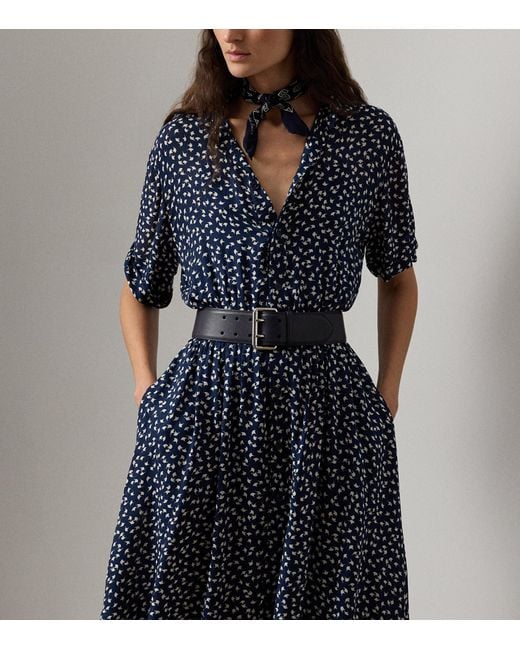 Ralph Lauren Blue Sura Midi Shirt Dress