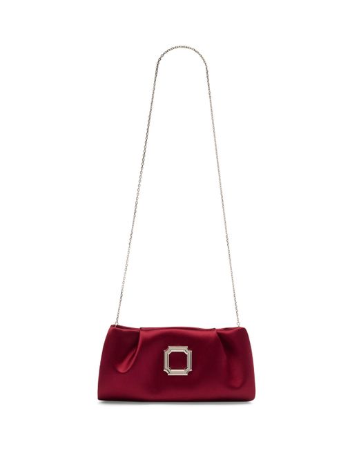 Malone Souliers Red Satin Vittoria Soft Clutch Bag