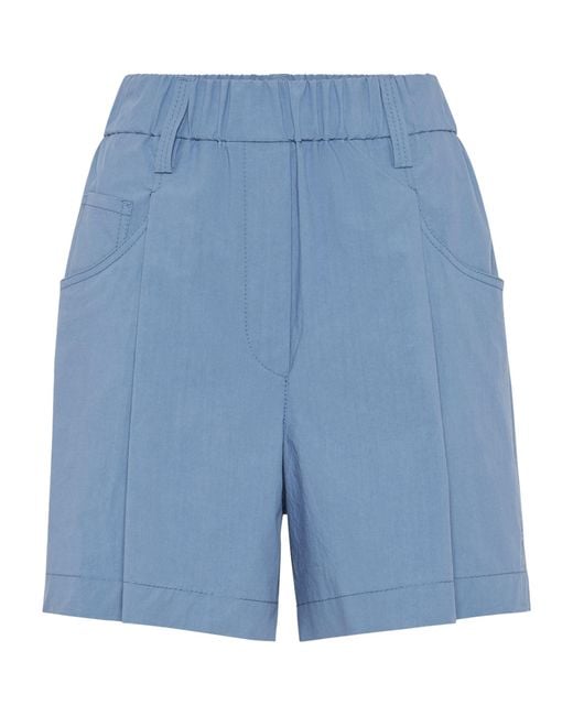 Brunello Cucinelli Blue Cotton Bermuda Shorts