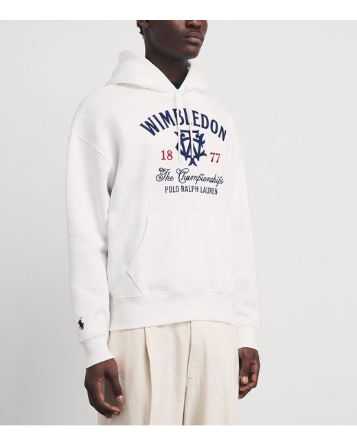 Ralph Lauren White X Wimbledon Embroidered Hoodie for men