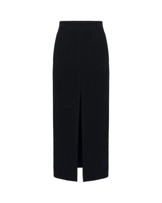 Alexander McQueen Black Wool-blend Pencil Skirt
