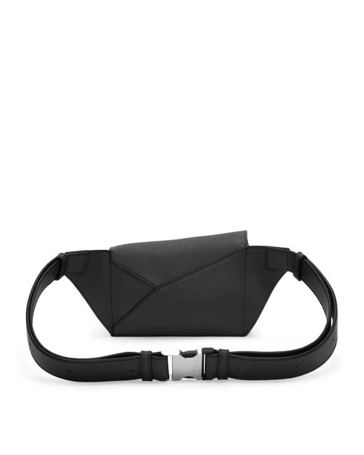 Loewe Black Mini Leather Puzzle Edge Belt Bag for men