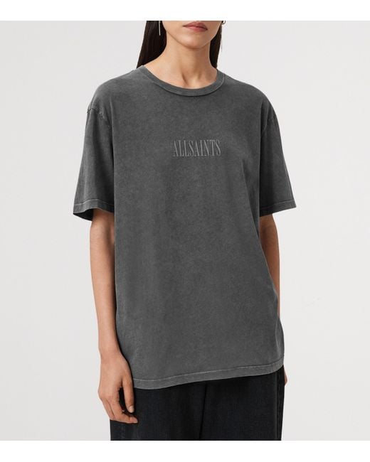 AllSaints Gray Organic Cotton Wings T-Shirt