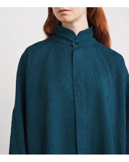 Eskandar Blue Silk Shirt