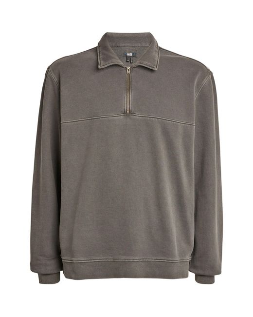 PAIGE Gray Davion Half-zip Sweatshirt for men