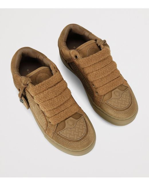 Kurt Geiger Brown Suede Southbank Tag Sneakers
