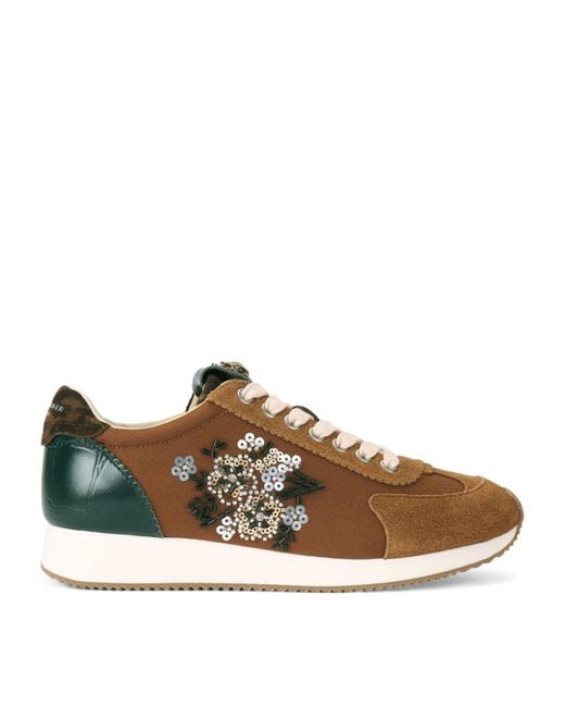 Kurt Geiger Brown Embellished Islington Pump Sneakers