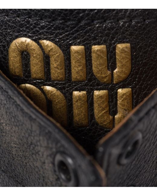 Miu Miu Black Leather Lace-Up Boots