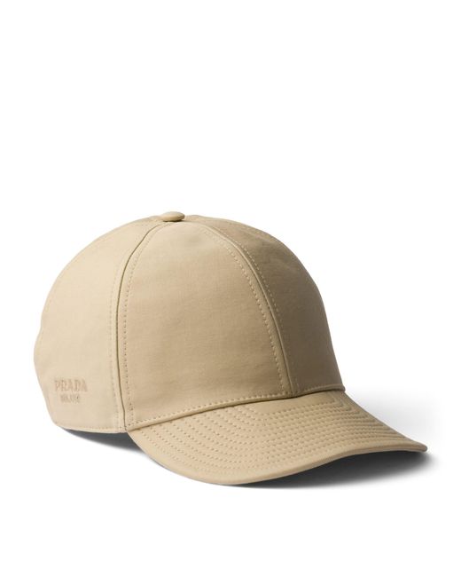 Prada Natural Old Cotton Satin Baseball Cap for men