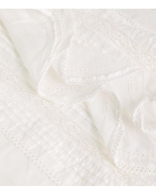 ME+EM White Cotton Voile Ruffle Blouse