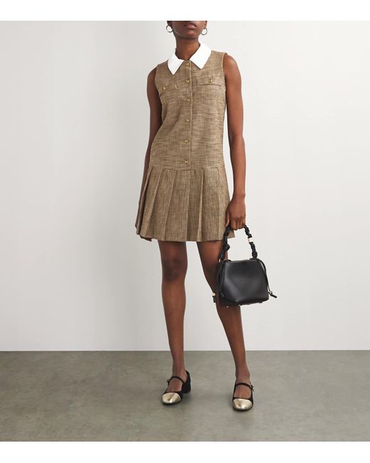 Sandro Brown Houndstooth Mini Dress