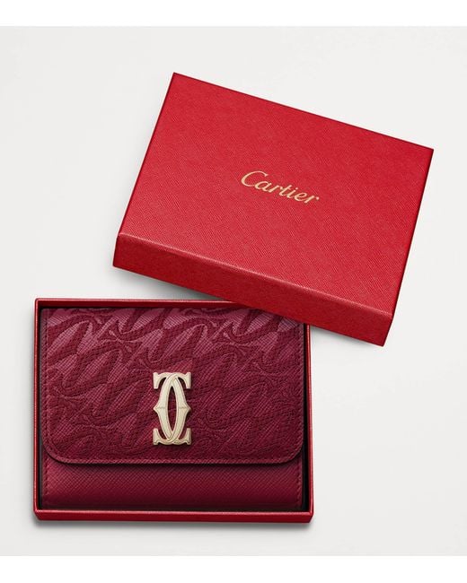 Cartier Red Mini Leather C De Wallet