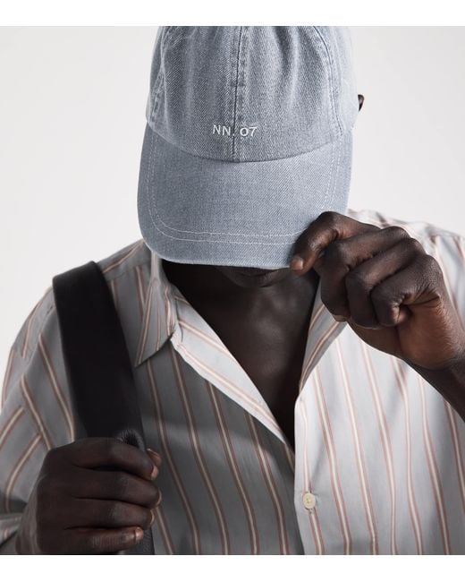 NN07 Gray Denim Baseball Cap for men