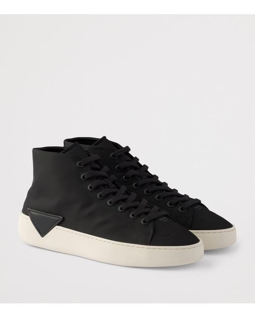 Prada Black Re-Nylon High Top Sneakers for men