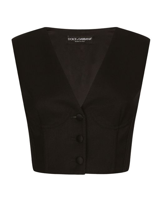 Dolce & Gabbana Black Cropped Waistcoat