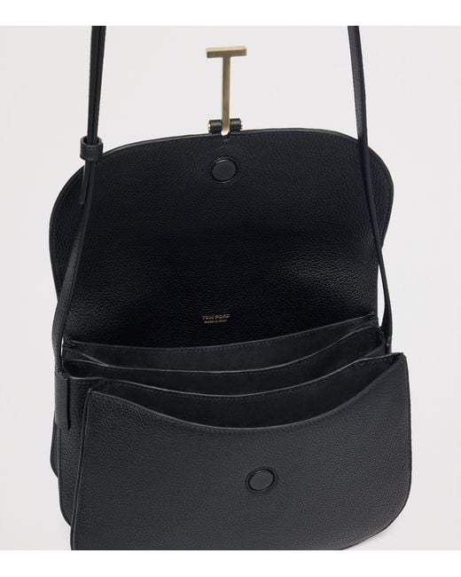 Tom Ford Black Large Leather Cross-Body Bag