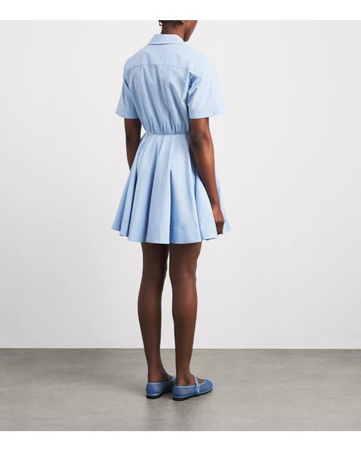 Maje Blue Poplin Mini Shirt Dress