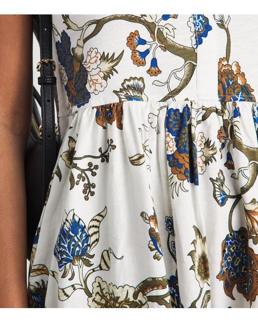 ME+EM White Floral Print Mini Dress