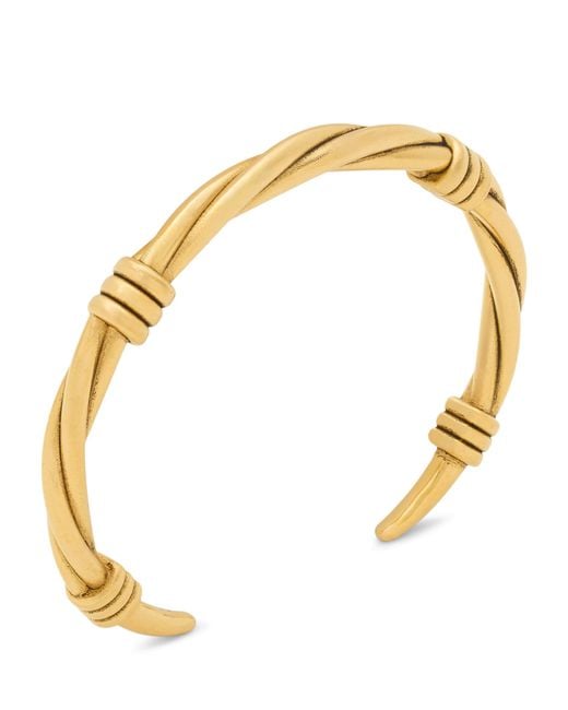 Saint Laurent Metallic Twisted Thread Open Cuff Bracelet