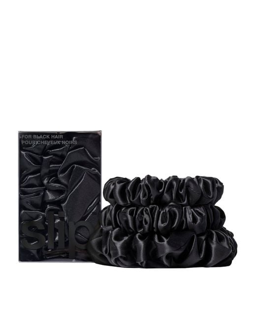 Slip Black Silk Back To Basics Scrunchies