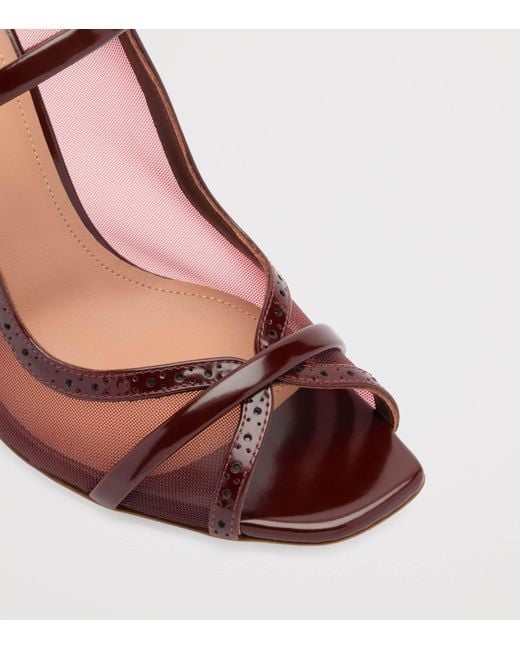 Malone Souliers Brown Mesh Noah Heeled Sandals 90