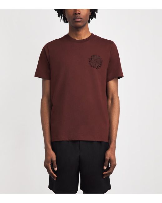 Sandro Red Cotton Crochet T-Shirt for men
