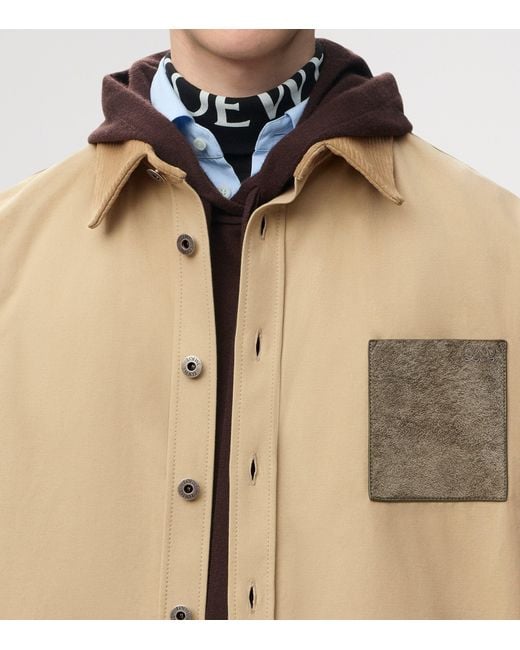 Loewe Natural Leather-Trim Overshirt for men