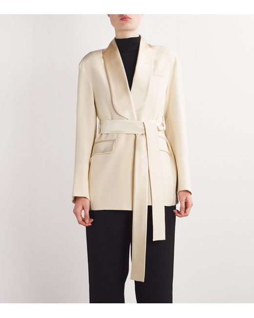 Max Mara Natural Silk Crepe Longline Blazer