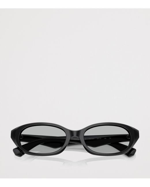 Burberry Black Acetate Oval Sunglasses