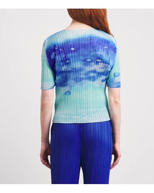 Pleats Please Issey Miyake Blue Sea Bubble Top
