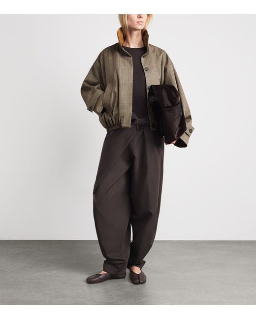 Rohe Brown Virgin Wool Suede-Collar Blouson Jacket