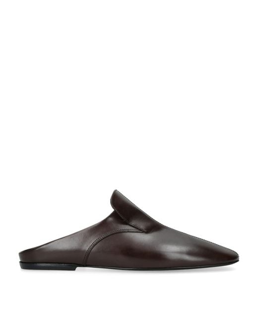 Dries Van Noten Brown Leather Square-Toe Mules for men