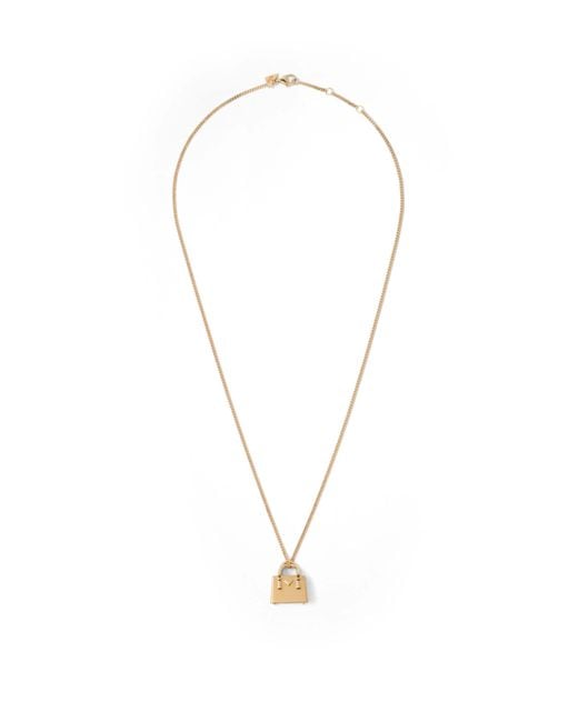 Prada Metallic Galleria Bag Pendant Necklace