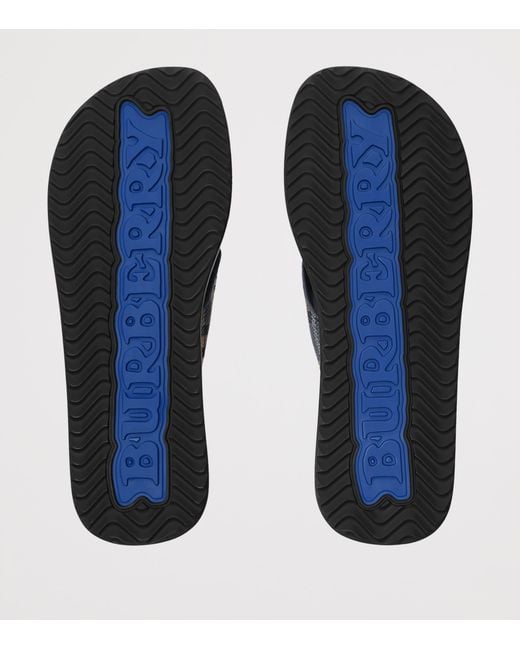 Burberry Blue Check Pavilion Sandals for men