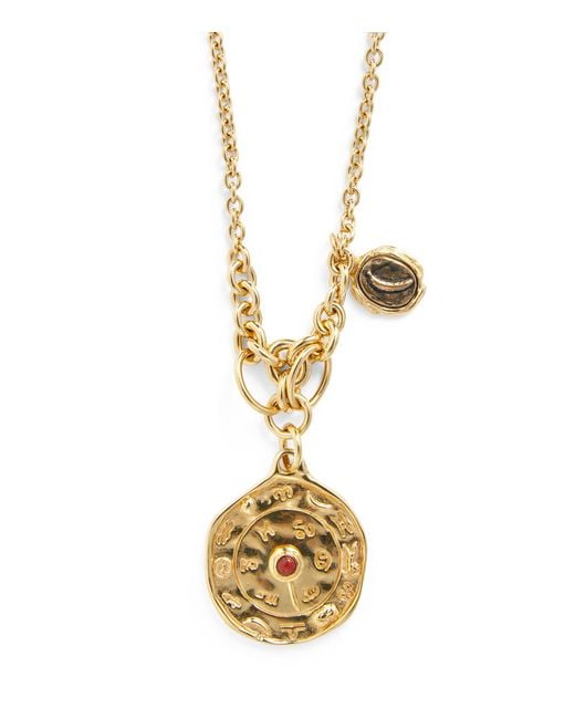 Chloé Metallic Medals Pendant Necklace