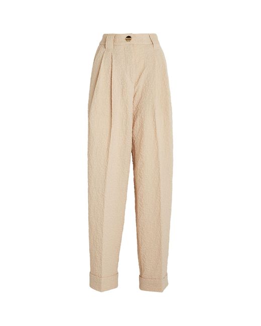 Ganni Natural Textured Suiting Trousers