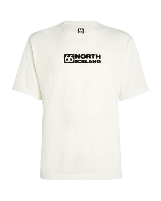 66 North White Classic Logo Borgir T-shirt for men