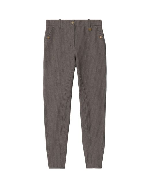Burberry Gray Stretch Cotton Herringbone Jodhpurs