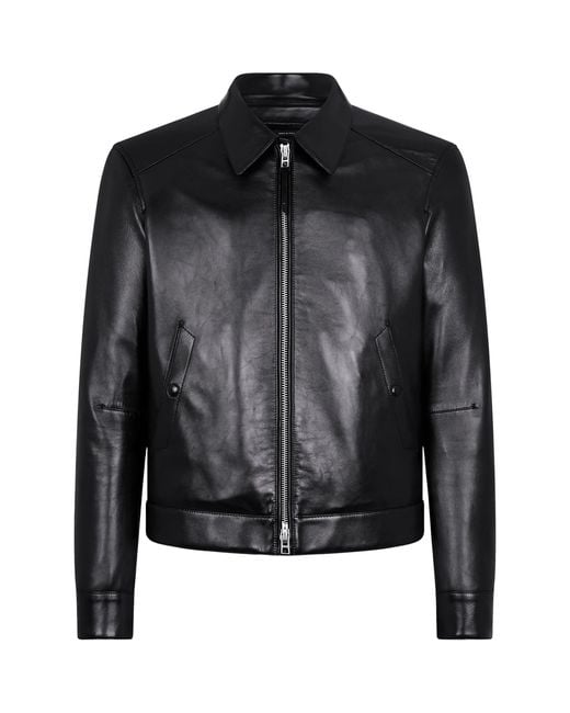 Tom Ford Black Short Leather Jacket for men