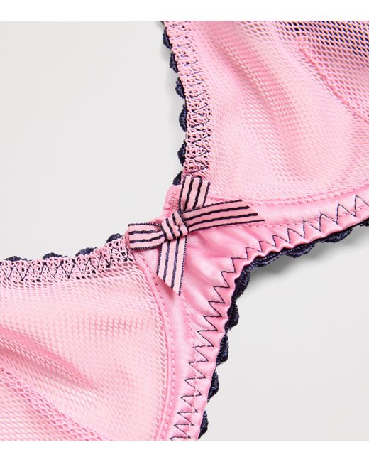 Fleur du Mal Pink Fishnet Sabrina Demi Bra