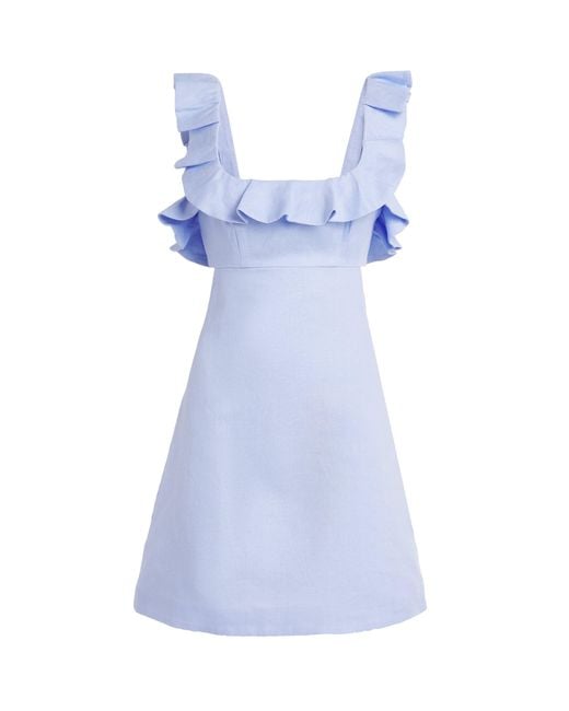 Zimmermann Blue Ruffled Indria Mini Dress