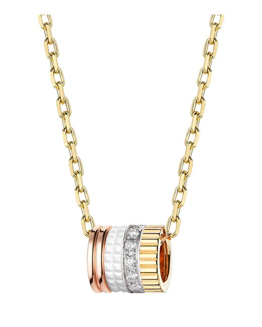 Boucheron Metallic Mixed And Diamond Quatre Edition Pendant Necklace