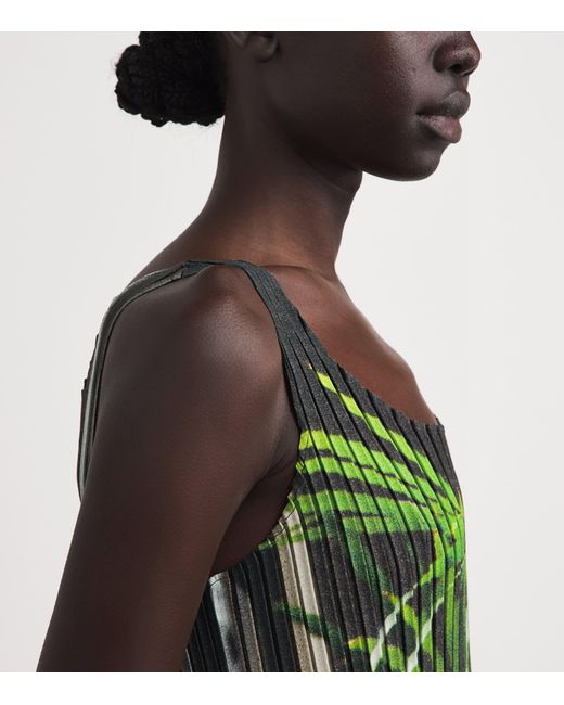 Issey Miyake Green Urban Jungle Pleats Cardigan