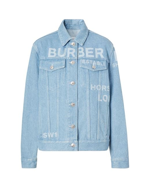 Burberry Blue Horseferry Print Denim Jacket