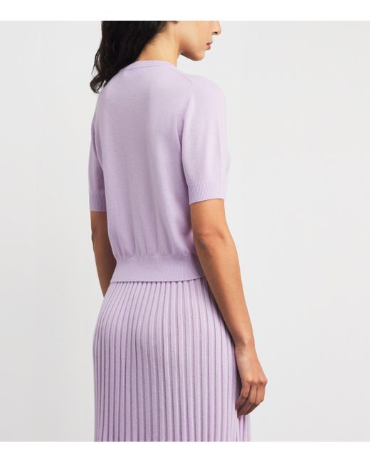 arch4 Purple Cashmere Stanley Cropped Cardigan