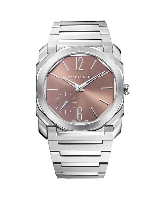 BVLGARI Gray Steel Octo Finissimo Automatic Watch 40mm for men